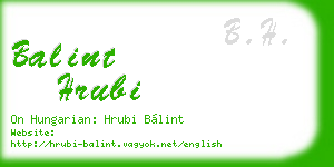 balint hrubi business card