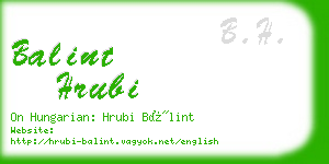 balint hrubi business card